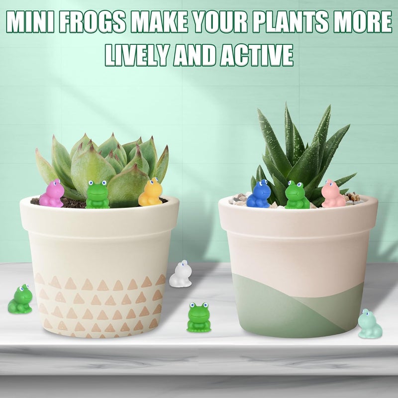 Yuronam 50 PCS Mini Frogs Garden Decor Tiny Plastic Frogs Miniature Resin Frog Figurines for Fairy Garden Miniature Moss Landscape Decoration (Multi Colors) - Image 3